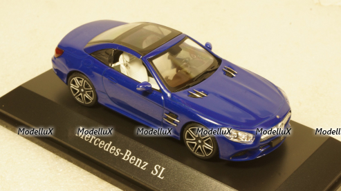 Mercedes SL (R231), blue Hardtop liegt by, Facelift, Spark 1:43
