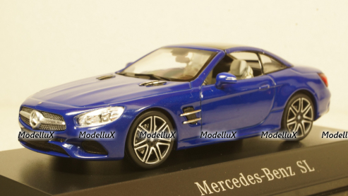 Mercedes SL (R231), blue Hardtop liegt by, Facelift, Spark 1:43
