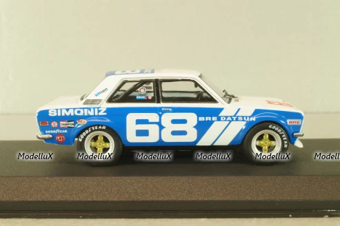 Datsun 510 BRE #68 1972, white/blue, 86346, Greenlight 1:43