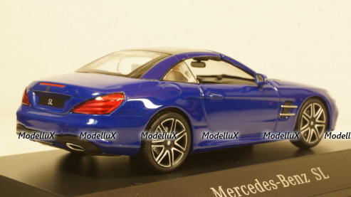 Mercedes SL (R231), blue Hardtop liegt by, Facelift, Spark 1:43