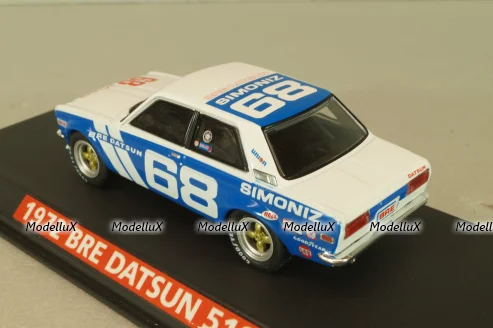 Datsun 510 BRE #68 1972, white/blue, 86346, Greenlight 1:43