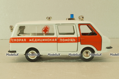 Раф-22031, скорая медицинская помощь, бело-серый, октябрь 1991, Тантал/Радон 1:43