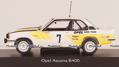 Opel Ascona B400 No.7, Swedish Rally Kullang 1980, Schuco 1:43