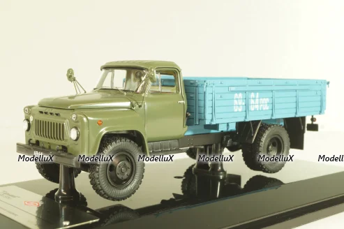 Газ-53А бортовой 1978, хаки/синий, 105313, DiP Models 1:43
