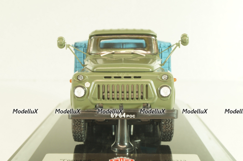 Газ-53А бортовой 1978, хаки/синий, 105313, DiP Models 1:43