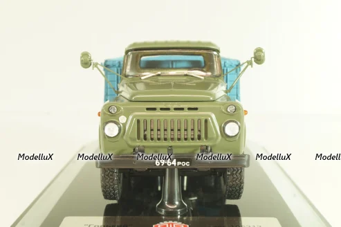 Газ-53А бортовой 1978, хаки/синий, 105313, DiP Models 1:43