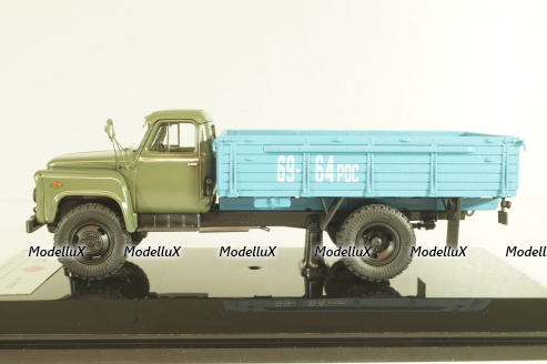 Газ-53А бортовой 1978, хаки/синий, 105313, DiP Models 1:43