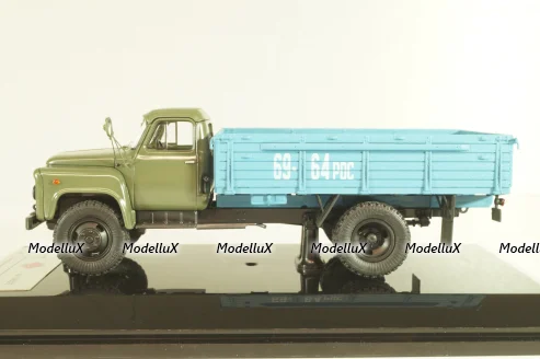 Газ-53А бортовой 1978, хаки/синий, 105313, DiP Models 1:43