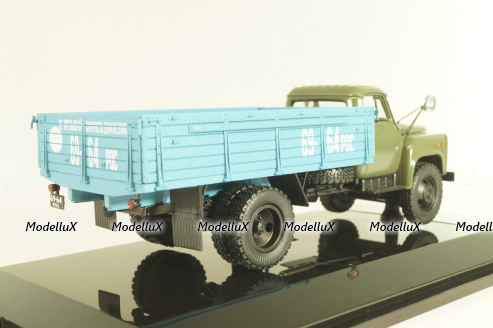 Газ-53А бортовой 1978, хаки/синий, 105313, DiP Models 1:43