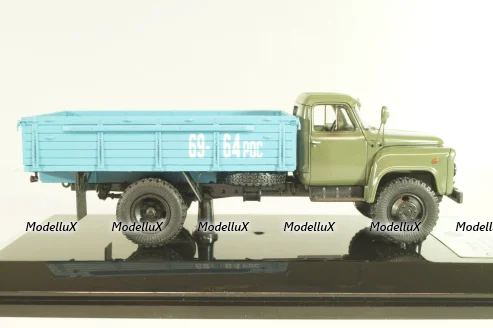 Газ-53А бортовой 1978, хаки/синий, 105313, DiP Models 1:43
