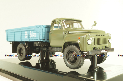 Газ-53А бортовой 1978, хаки/синий, 105313, DiP Models 1:43