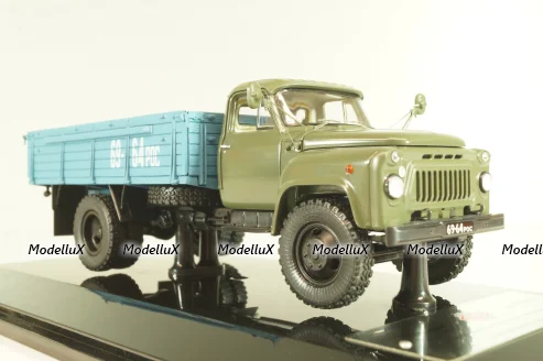 Газ-53А бортовой 1978, хаки/синий, 105313, DiP Models 1:43