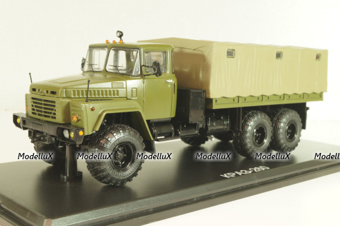 Краз-260 грузовой автомобиль с тентом 1981, хаки, SSM1324, SSM 1:43