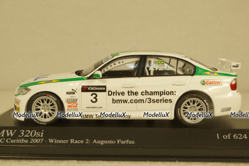 BMW 320i E90 WTCC 2007 Team Germany, Winner Race 2 Curibita, J.Müller, 400072603, Minichamps 1:43