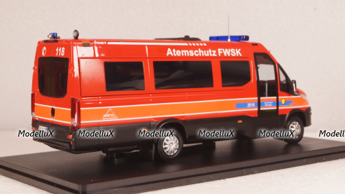 IVECO FIAT NEW DAILY 35-210 VAN HI-MATIC MINIBUS SUISSE POMPIERS 2019, 116791, Eligor 1:43