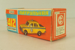 Москвич-412 А8, ГАИ, 3 зажима,Тантал/Радон 1:43