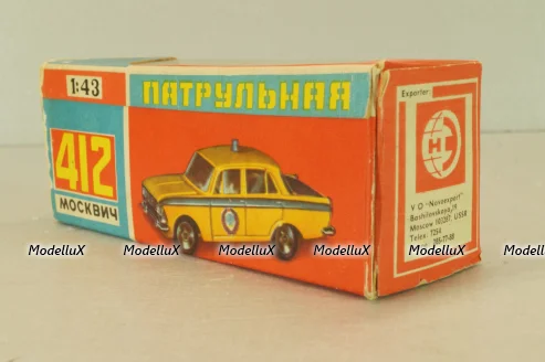 Москвич-412 А8, ГАИ, 3 зажима,Тантал/Радон 1:43