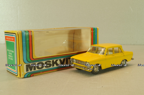 Москвич-412 А1, 2 зажима, желтый, декабрь 1978, Тантал/Радон 1:43