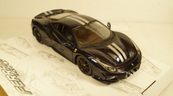 Ferrari 488 Pista, dark blue/silver, Burago 1:24