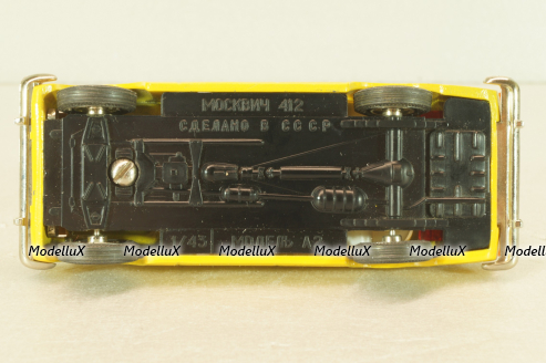 Москвич-412 А2, 2 зажима, желтый, декабрь 1978, Тантал/Радон 1:43