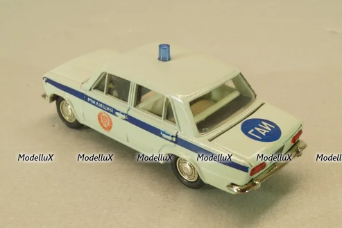 Ваз-2101 Милиция, бело-голубой, сентябрь 1990г.,  Тантал/Радон 1:43