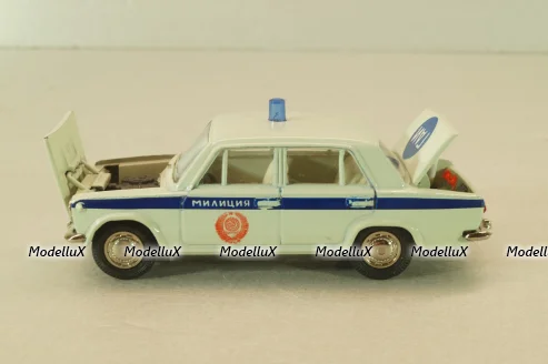 Ваз-2101 Милиция, бело-голубой, сентябрь 1990г.,  Тантал/Радон 1:43