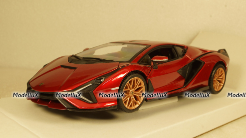 Lamborghini Sian FKP 37, metallic-red, Burago 1:24