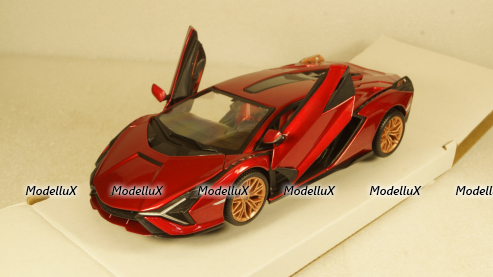 Lamborghini Sian FKP 37, metallic-red, Burago 1:24