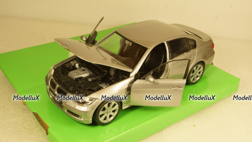 BMW 330i, metallic-grey, Welly 1:24 