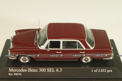 Mercedes-Benz 300 SEL 6.3 (W108) 1965, dark red, 430039102, Minichamps 1:43