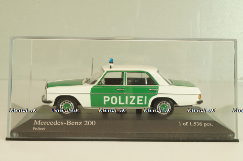 Mercedes-Benz 200 E (W115) Polizei 1968, green/white, 400034090, Minichamps 1:43