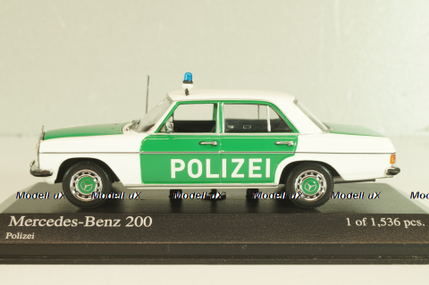 Mercedes-Benz 200 E (W115) Polizei 1968, green/white, 400034090, Minichamps 1:43