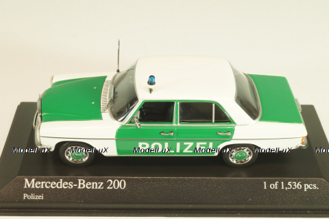 Mercedes-Benz 200 E (W115) Polizei 1968, green/white, 400034090, Minichamps 1:43