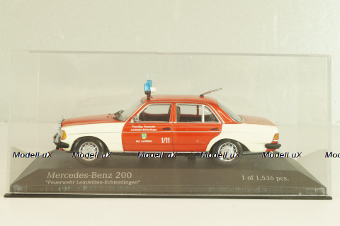 Mercedes-Benz 200 E (W123) Fire engine 1975, red/white, 430032292, Minichamps 1:43