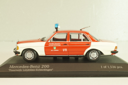 Mercedes-Benz 200 E (W123) Fire engine 1975, red/white, 430032292, Minichamps 1:43