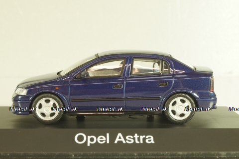 Opel Astra (G) Sedan 1999, dark blue, 04521, Schuco 1:43
