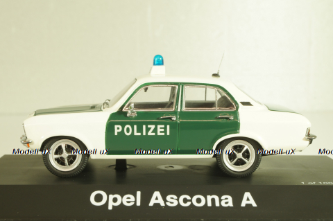 Opel Ascona (A) Polizei 1971, white/green, 02652, Schuco 1:43