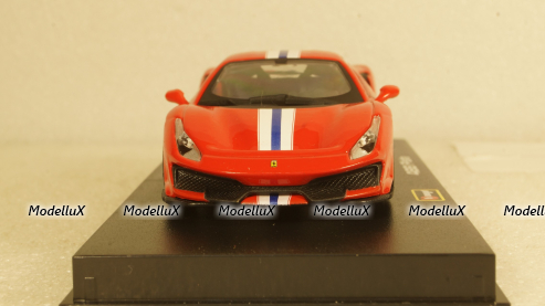 Ferrari 488 Pista year 2018 corsa red metallic, Burago 1:43