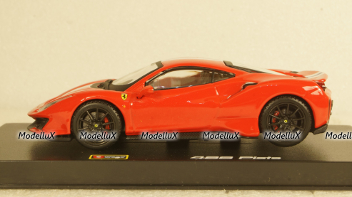 Ferrari 488 Pista year 2018 corsa red metallic, Burago 1:43