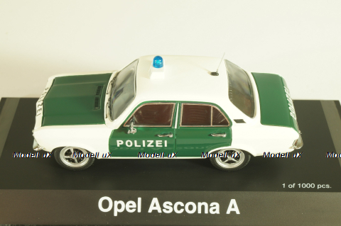 Opel Ascona (A) Polizei 1971, white/green, 02652, Schuco 1:43