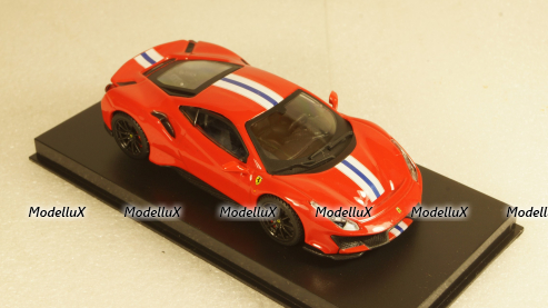 Ferrari 488 Pista year 2018 corsa red metallic, Burago 1:43