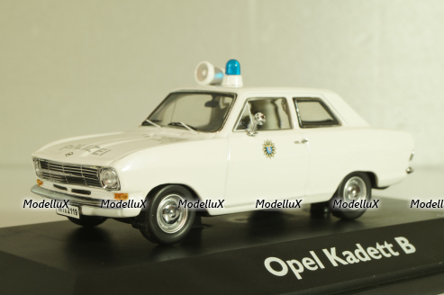 Opel Kadett B Polizei 1965, white, 02943, Schuco 1:43 (Без картонной коробки)