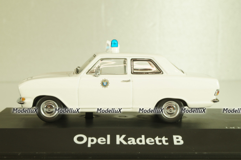 Opel Kadett B Polizei 1965, white, 02943, Schuco 1:43 (Без картонной коробки)