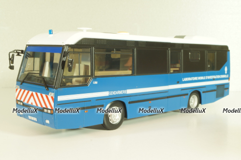 LOHR L96 bus Gendarmerie 1996, blue, Autobus Dal Mondo #76, Hachette 1:43 С Журналом!