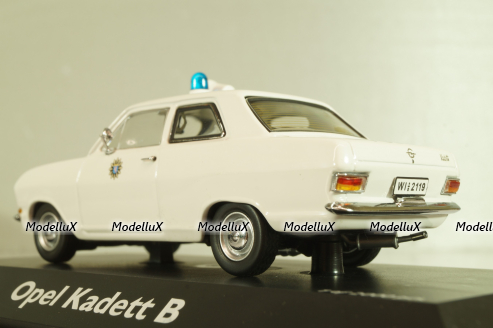 Opel Kadett B Polizei 1965, white, 02943, Schuco 1:43 (Без картонной коробки)