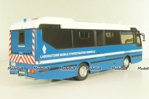 LOHR L96 bus Gendarmerie 1996, blue, Autobus Dal Mondo #76, Hachette 1:43 С Журналом!