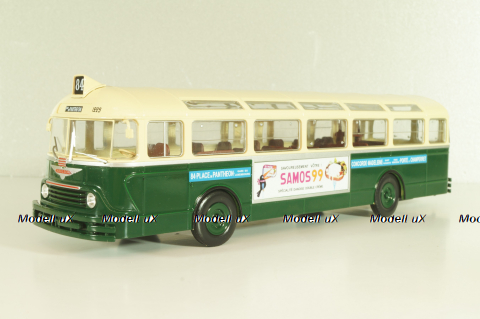 Chausson APU/53 bus 1953, green, Autobus Dal Mondo #66, Hachette 1:43