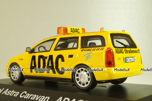 Opel Astra (G) Caravan  ADAC 1998, yellow, 04376, Schuco 1:43