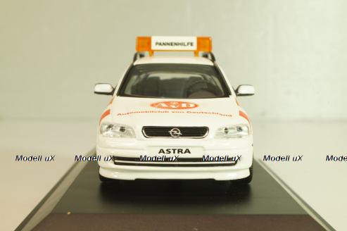 Opel Astra (G) Caravan AvD Pannenhilfe 1998, white/red, 004375, Schuco 1:43