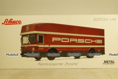 Mercedes O 317 Race truck Porsche Motorsport red, 450372900, Schuco 1:43